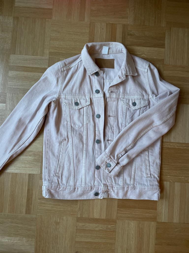 lichtroze spijkerjasje H&M, Kleding | Dames, Ophalen of Verzenden, Zo goed als nieuw, Maat 34 (XS) of kleiner, Roze