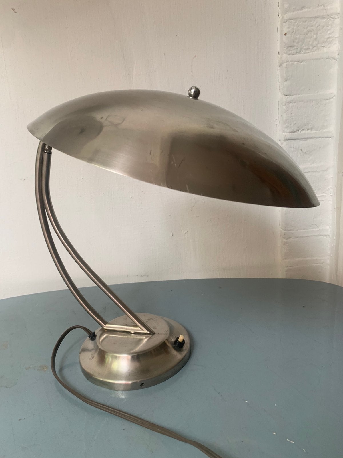 Zeldzame Daalderop Bureaulamp vernikkeld Metaal, Ophalen of Verzenden, Gebruikt, Metaal, Minder dan 50 cm