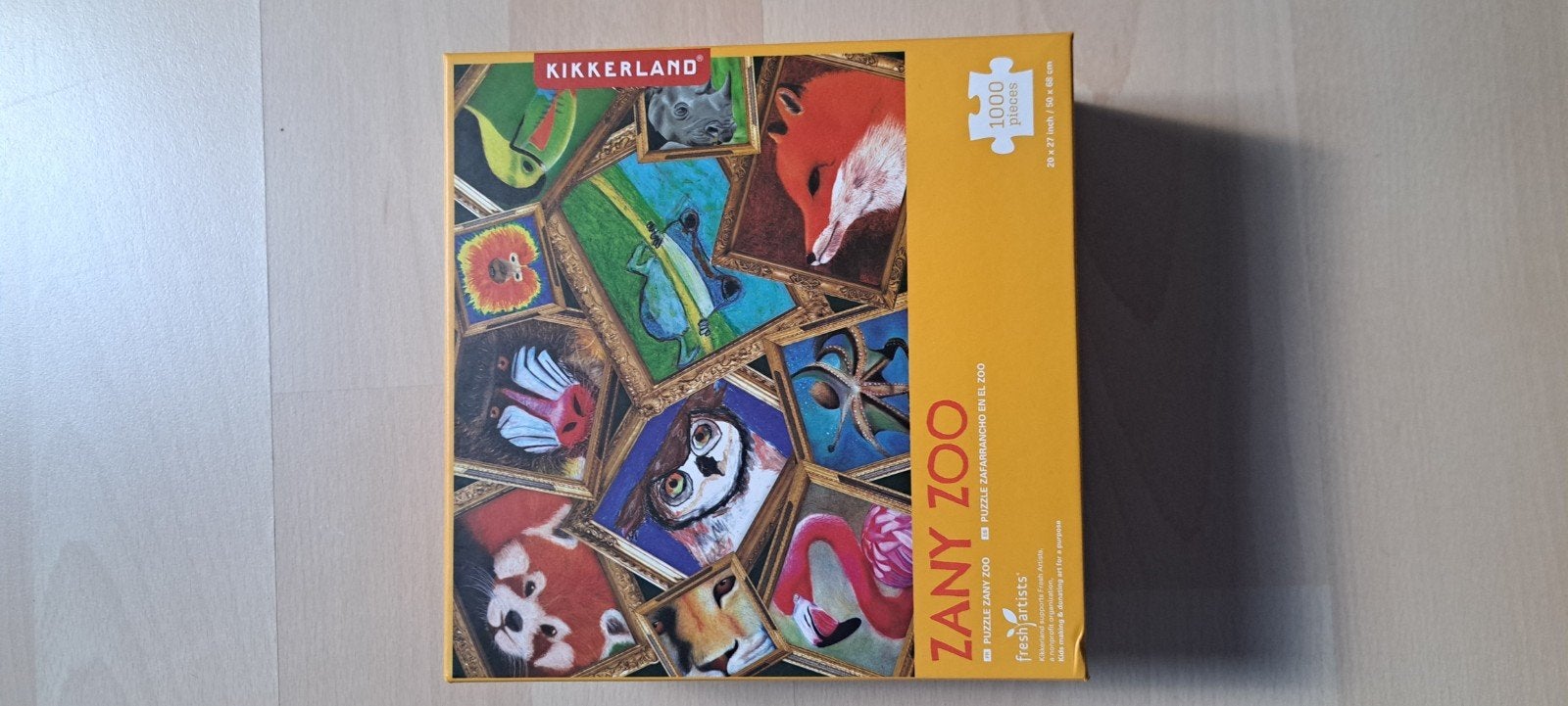 Kikkerland Zany Zoo Legpuzzel 1000 stukjes, Ophalen of Verzenden, 500 t/m 1500 stukjes, Zo goed als nieuw, Legpuzzel