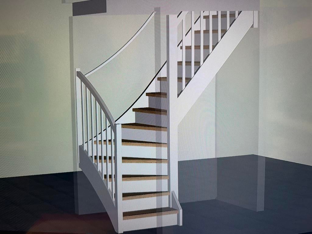 Houten trap, Doe-het-zelf en Verbouw, Ladders en Trappen, Ophalen of Verzenden, Gebruikt, Trap, 2 tot 4 meter