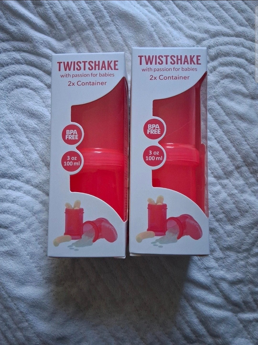 Twistshake bewaarbakjes voor babyvoeding - 2x2 stuks - Peach, Overige merken, Bewaarbakje, Nieuw, Ophalen of Verzenden