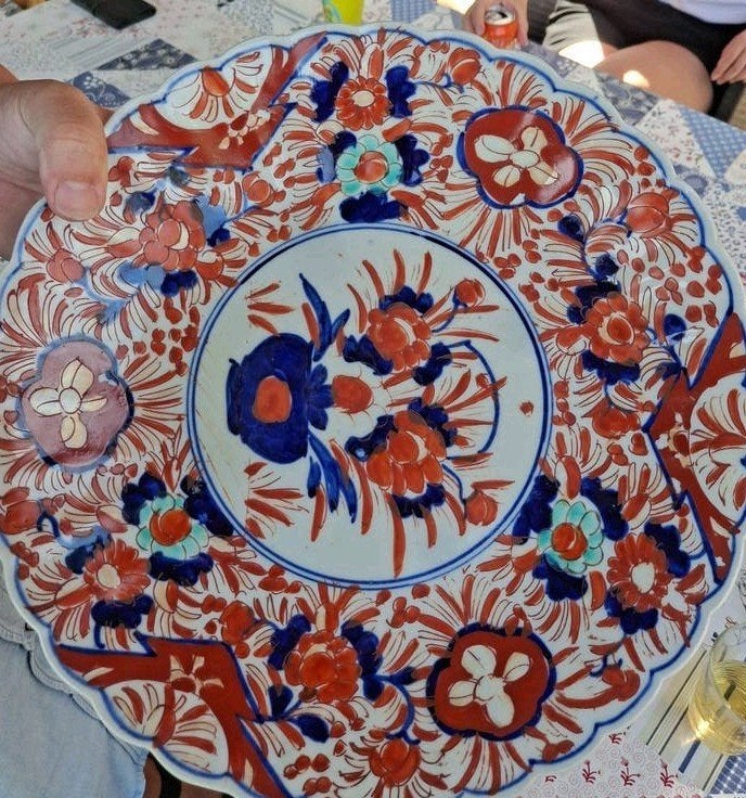 Antiek Japans Imari Porseleinen Schotel - Handgeschilderd, Antiek en Kunst, Ophalen