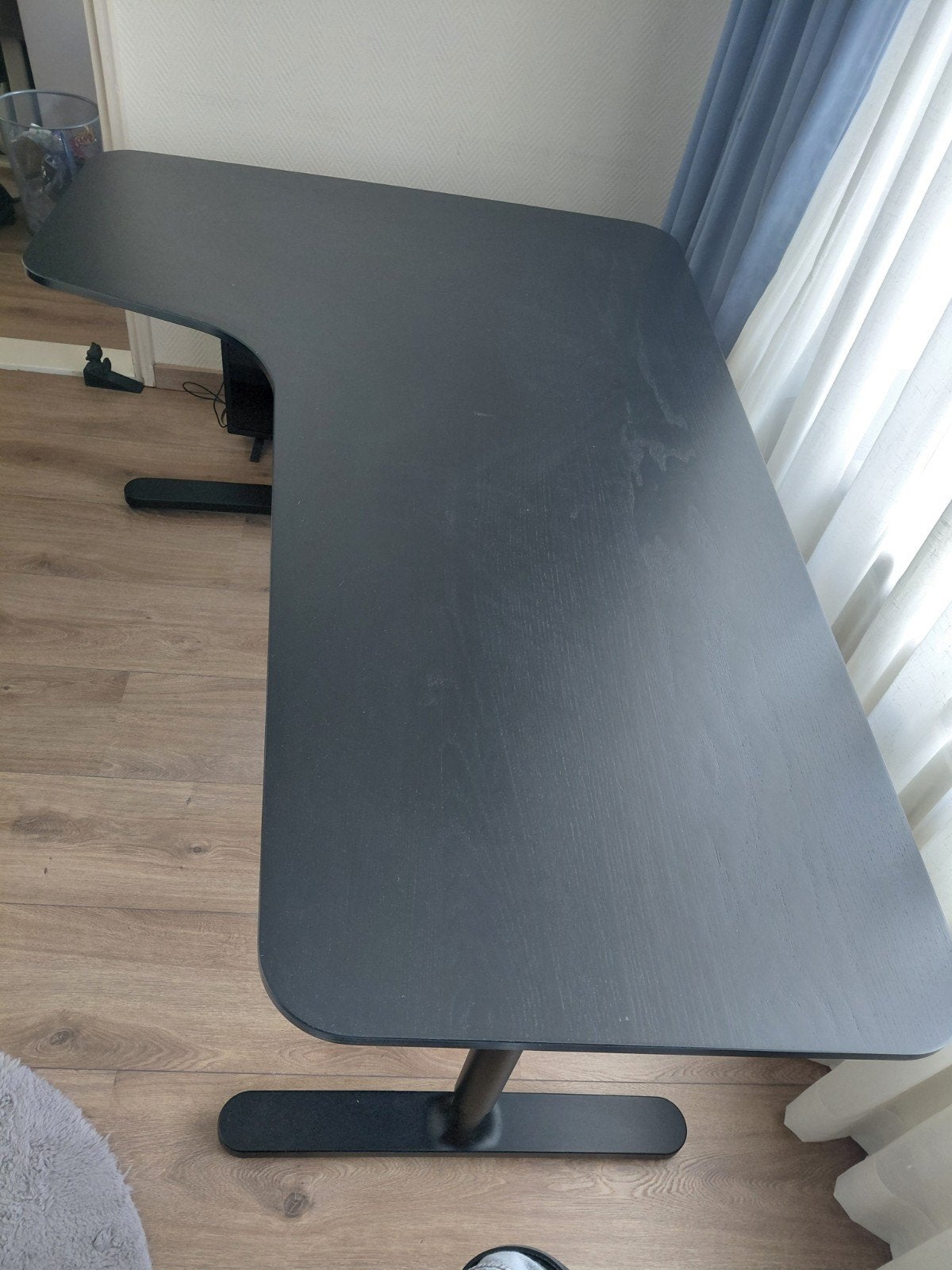 Ikea Bekant zwart hoekbureau links, Ophalen, Zwart, 160 cm, Gebruikt
