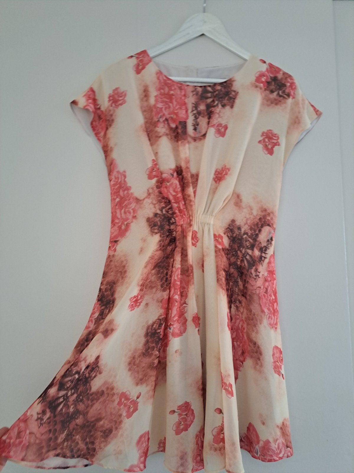 Ted Baker jurk met bloemenprint en bijen, maat S, Meerkleurig, Ophalen of Verzenden, Zo goed als nieuw, Knielengte