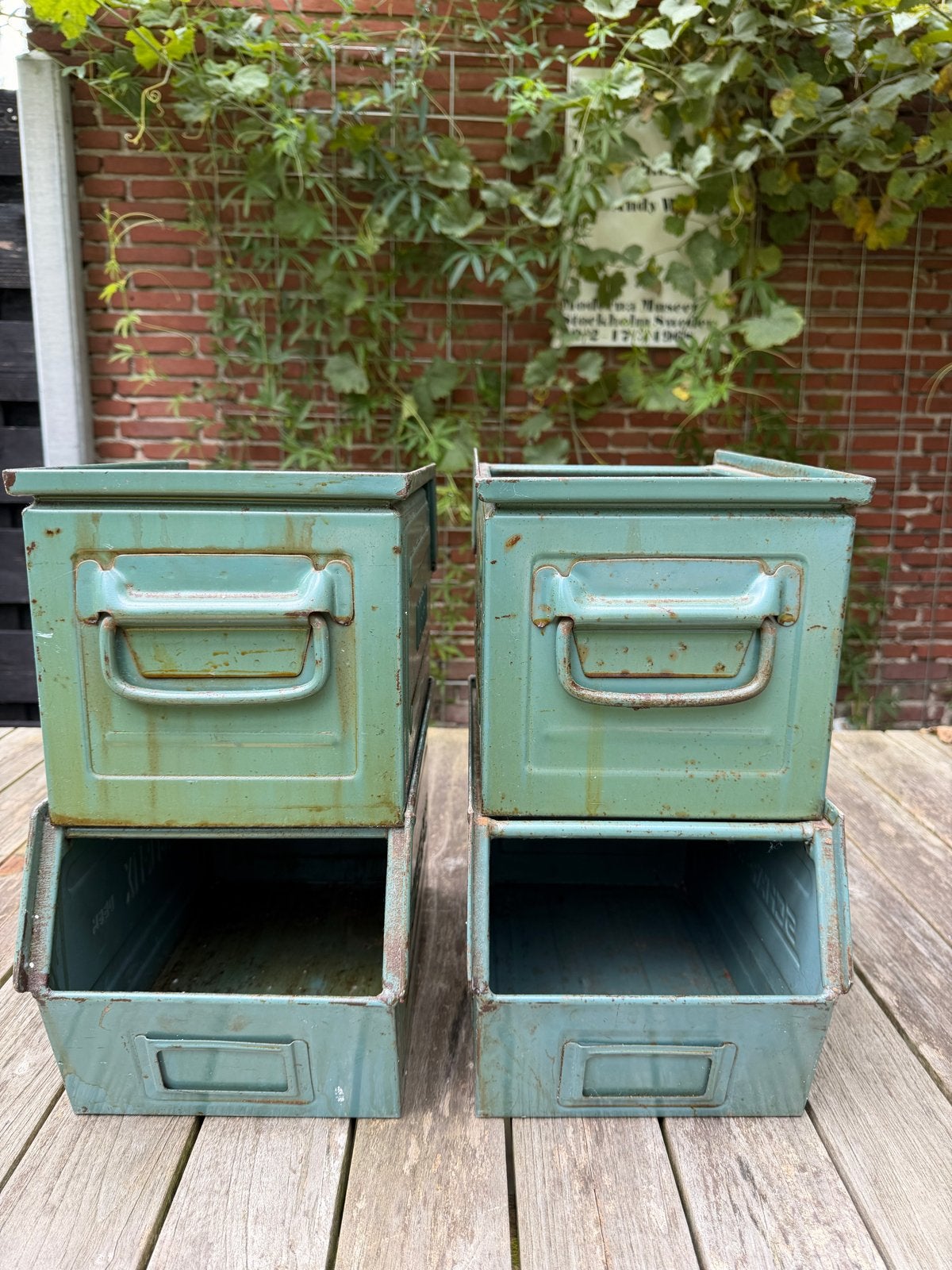 Vintage Schafer Lager-Fix Stapelbakken - Set van 4, Ophalen