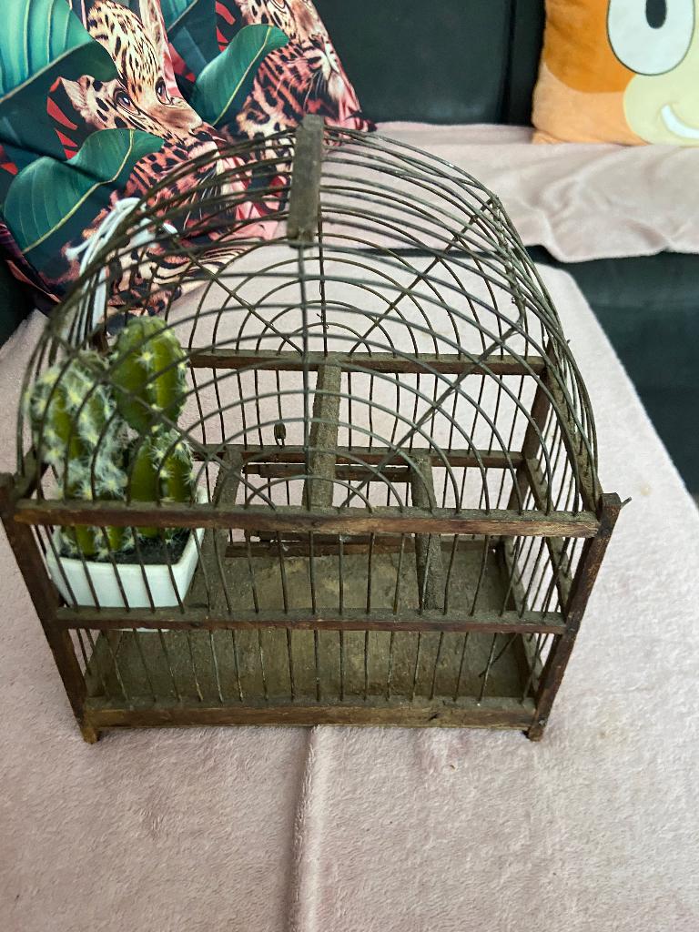 antiek vogelkooitje decoratie, Ophalen of Verzenden