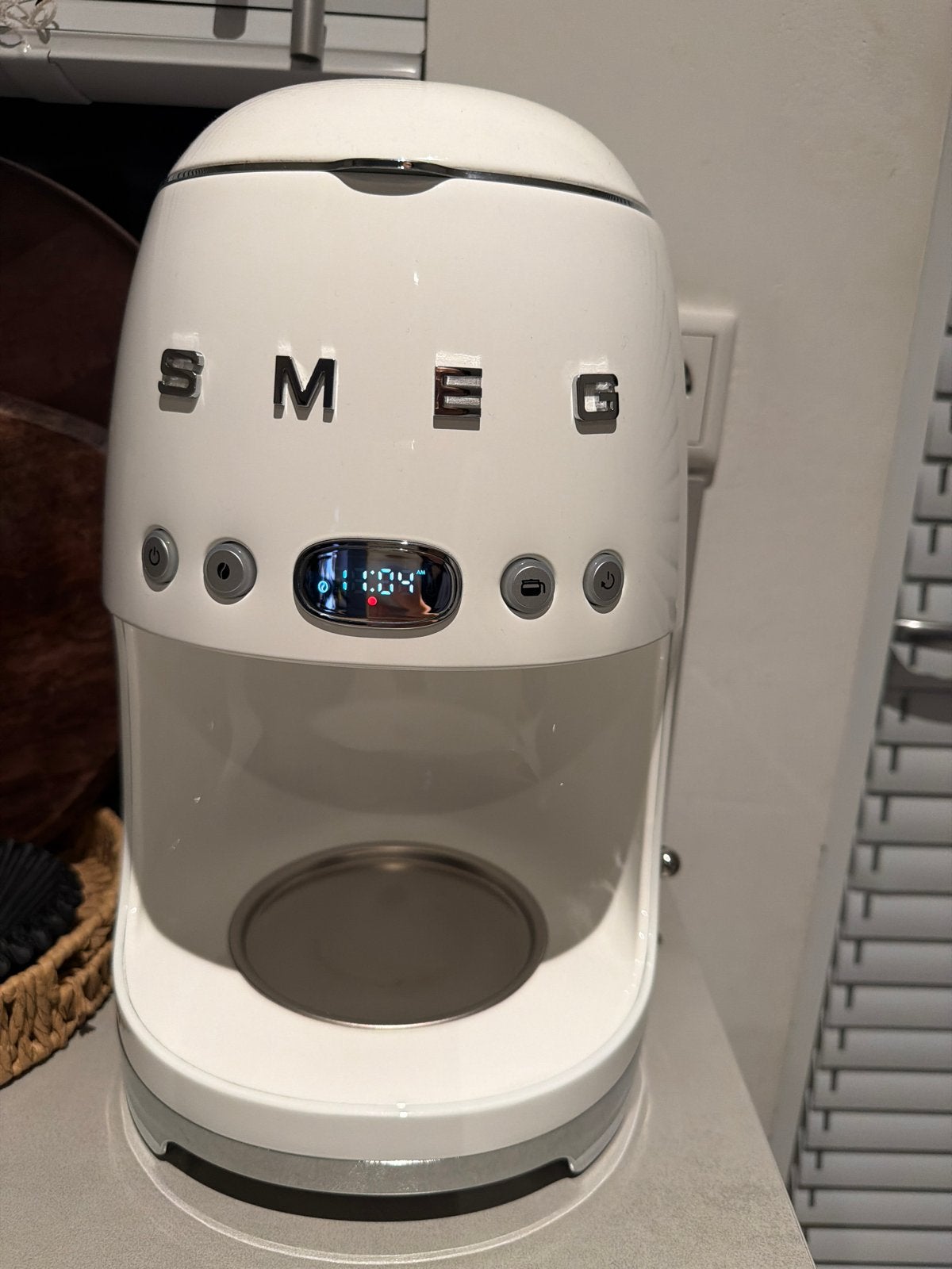 Smeg Koffiezetapparaat - Wit, Retro Design, 10 kopjes of meer, Koffiemachine, Gemalen koffie, Ophalen of Verzenden