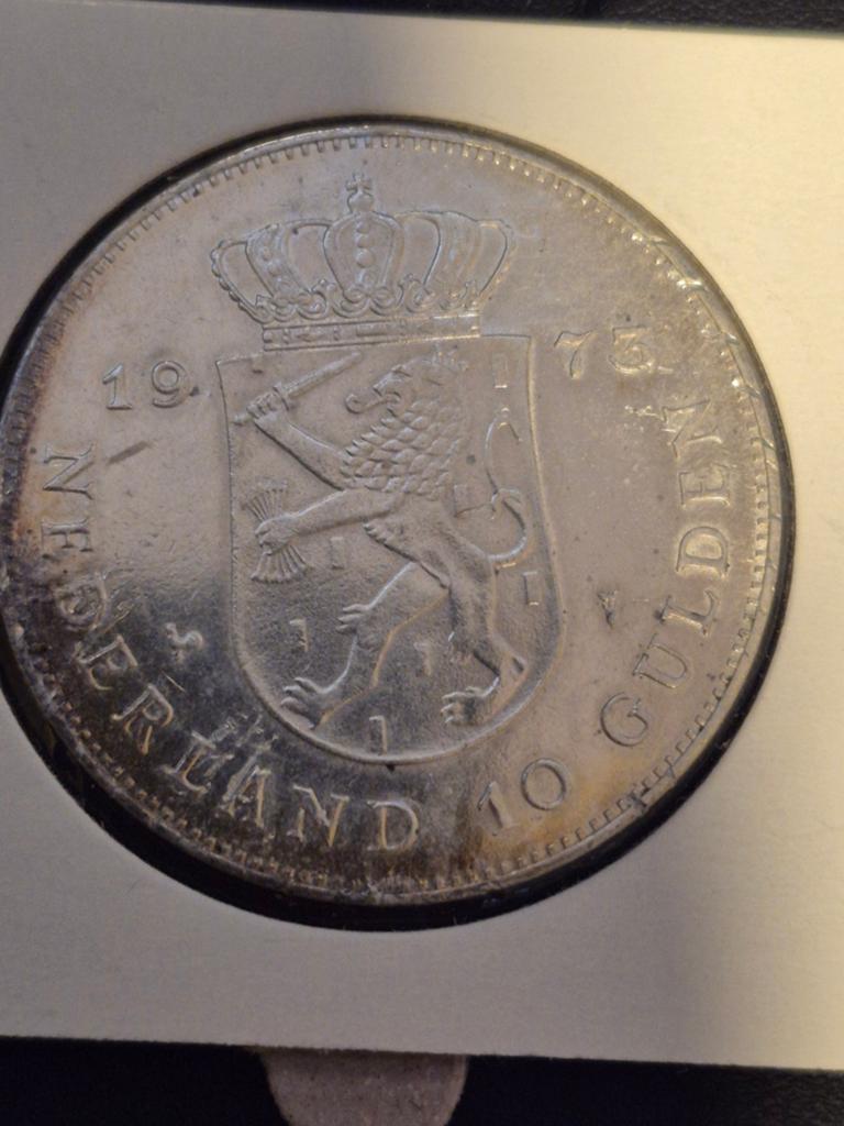 Zilveren 10 Gulden Munt 1973 - Koningin Juliana, Postzegels en Munten, Munten | Nederland, Koningin Juliana, Zilver, Ophalen of Verzenden