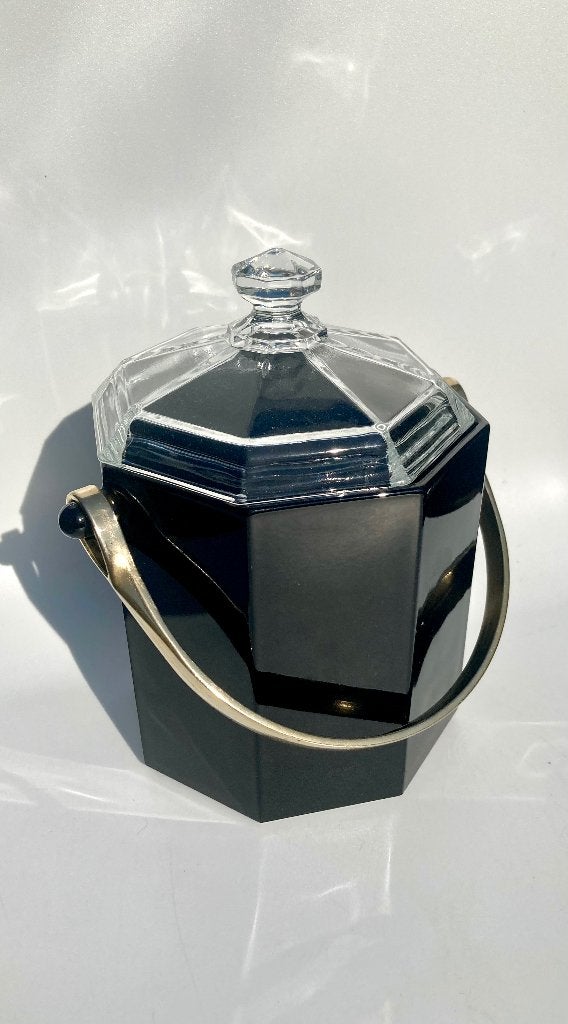 Vintage zwarte IJsemmer Ice bucket Arcoroc France Octime, Huis en Inrichting, Arcoroc, N, N, Overige typen