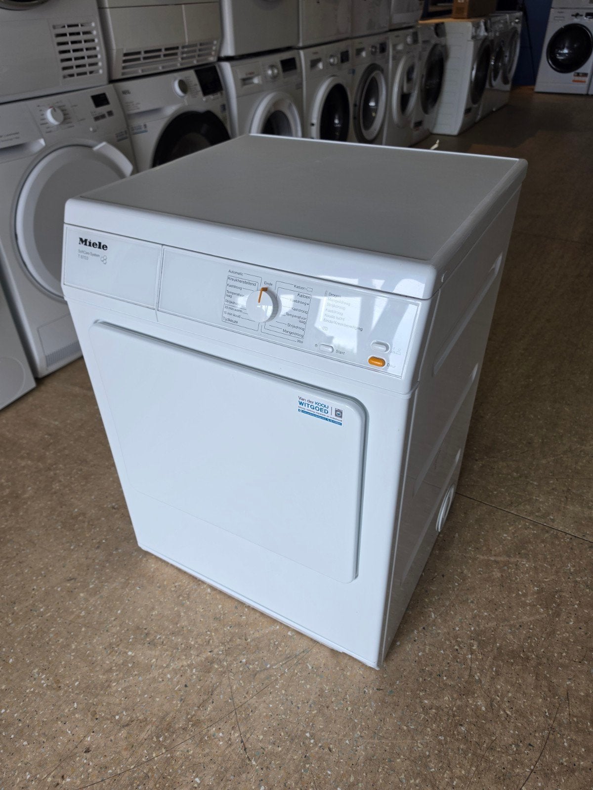 Miele T 8703 Softcare afvoerdroger | 7 kilo | Gratis thuis ✅, Jirnsum, 6 tot 8 kg, Luchtafvoer, Anti-kreukfase