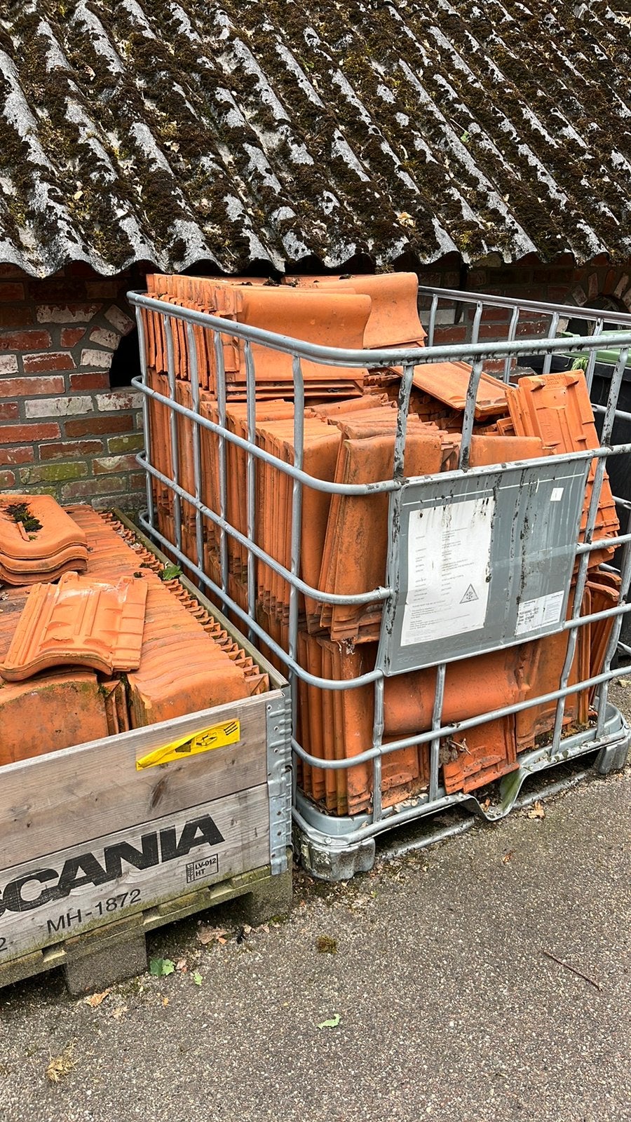 Tegelen, oud Hollandse dakpannen, Doe-het-zelf en Verbouw, Ophalen, Steen of Klei, Zo goed als nieuw, 15 m² of meer