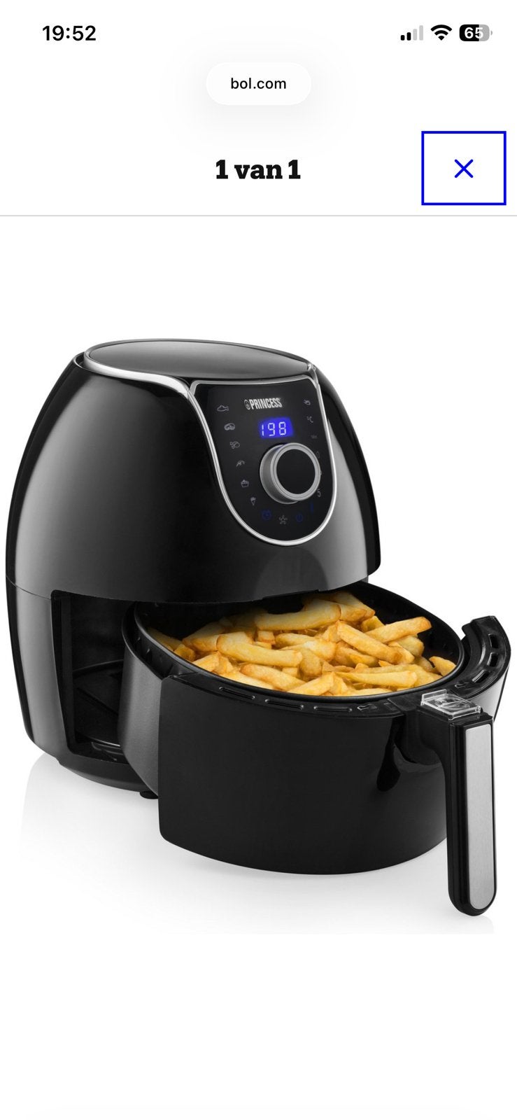 Princess Airfryer-xxl-hetelucht-5-5-liter-1700-watt-zwart, Ophalen of Verzenden, Airfryer XXL, 1500 gram of meer