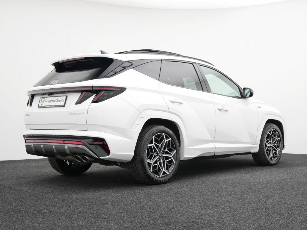 Hyundai Tucson 1.6 T-GDI N Line Sky | Hybride zonder stekker, Gebruikt, 4 cilinders, 1650 kg, Wit