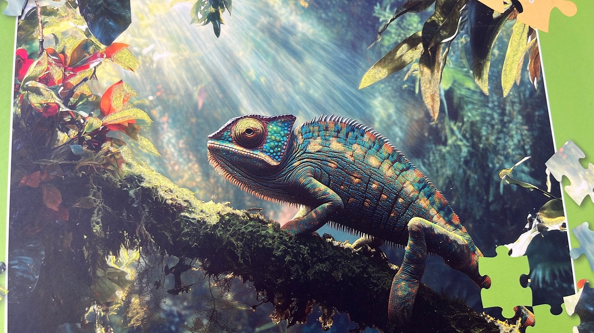 Fluweel Jigsaw Puzzel Kameleon 1000 stukjes, Ophalen of Verzenden, 500 t/m 1500 stukjes, Nieuw, Legpuzzel