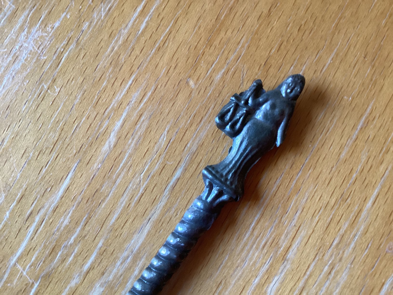Vrouwe Justitia lepeltje  tin, Ophalen of Verzenden