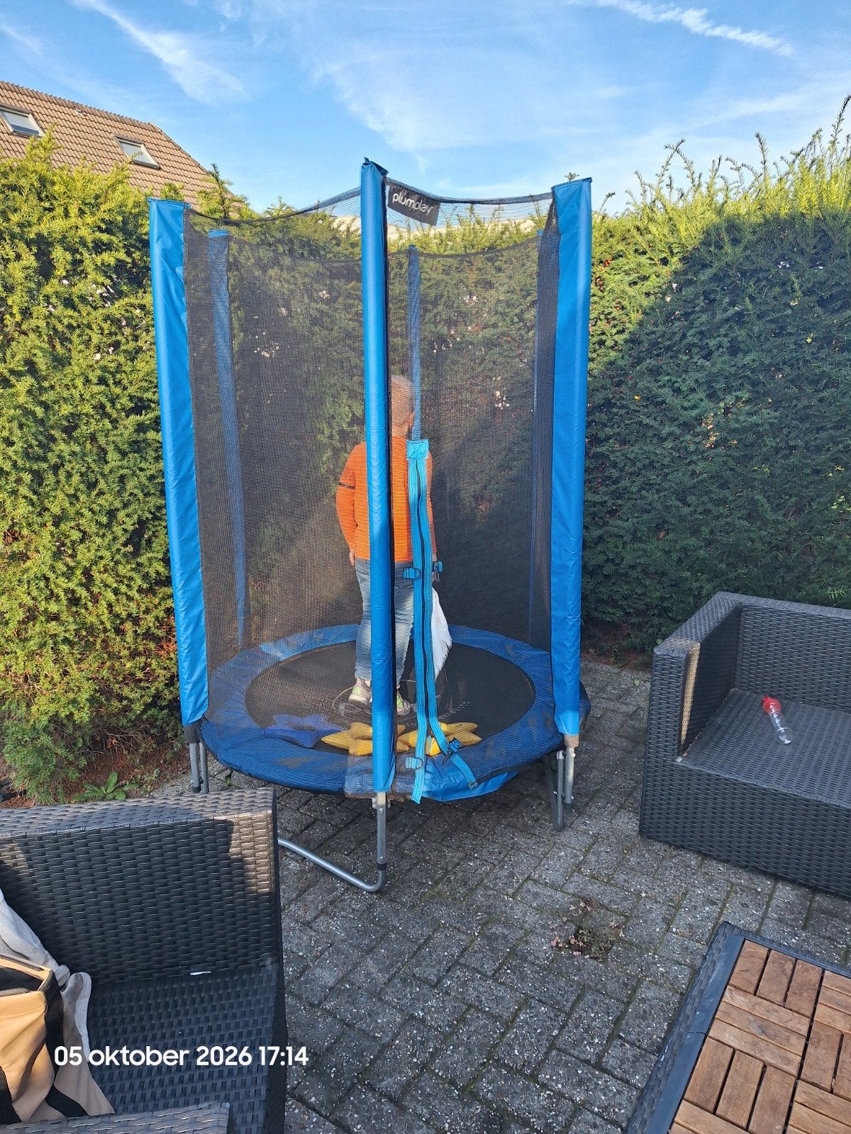 Plum Junior Trampoline met Veiligheidsnet - Goede Staat, Ophalen, Gebruikt