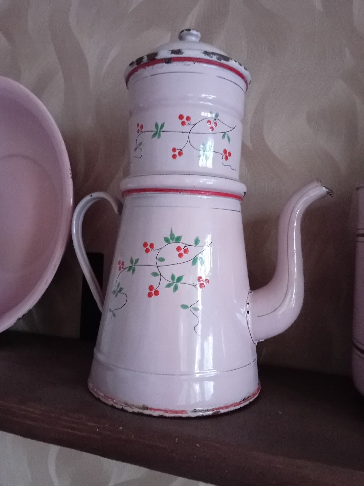 Mooie koffiepot met filter en er zit een andere deksel op hi, Antiek en Kunst, Ophalen of Verzenden
