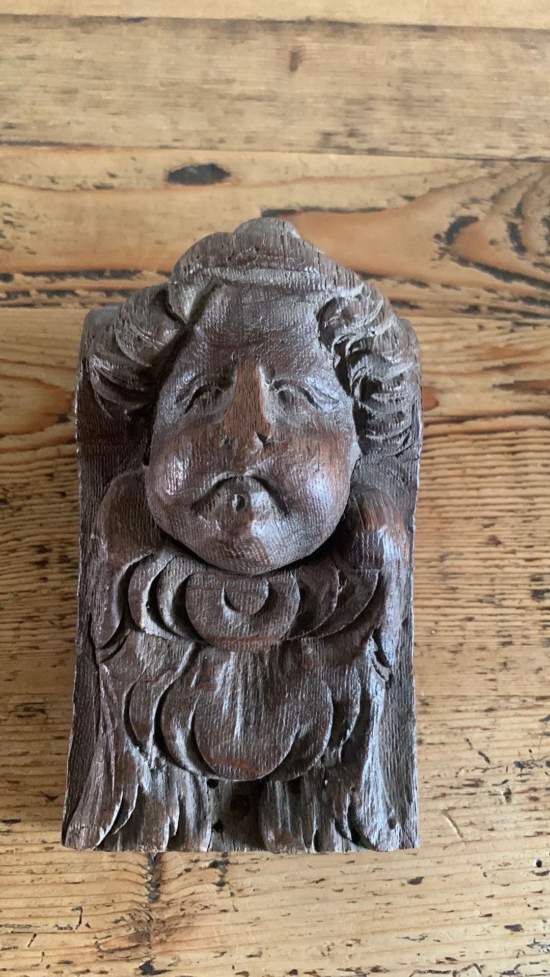 Putti engel houtsnijwetk houtenbeeld kerk beeld hout, Ophalen of Verzenden