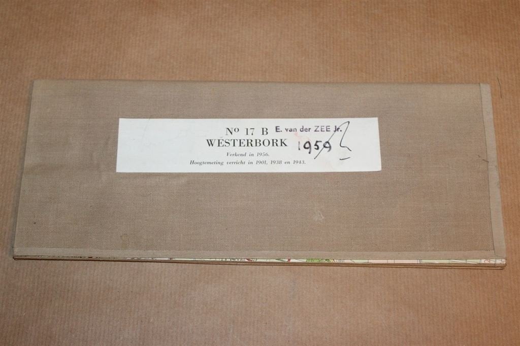 Oude stafkaart op linnen - Westerbork - 1959, Ophalen of Verzenden, 1800 tot 2000, Nederland, Landkaart