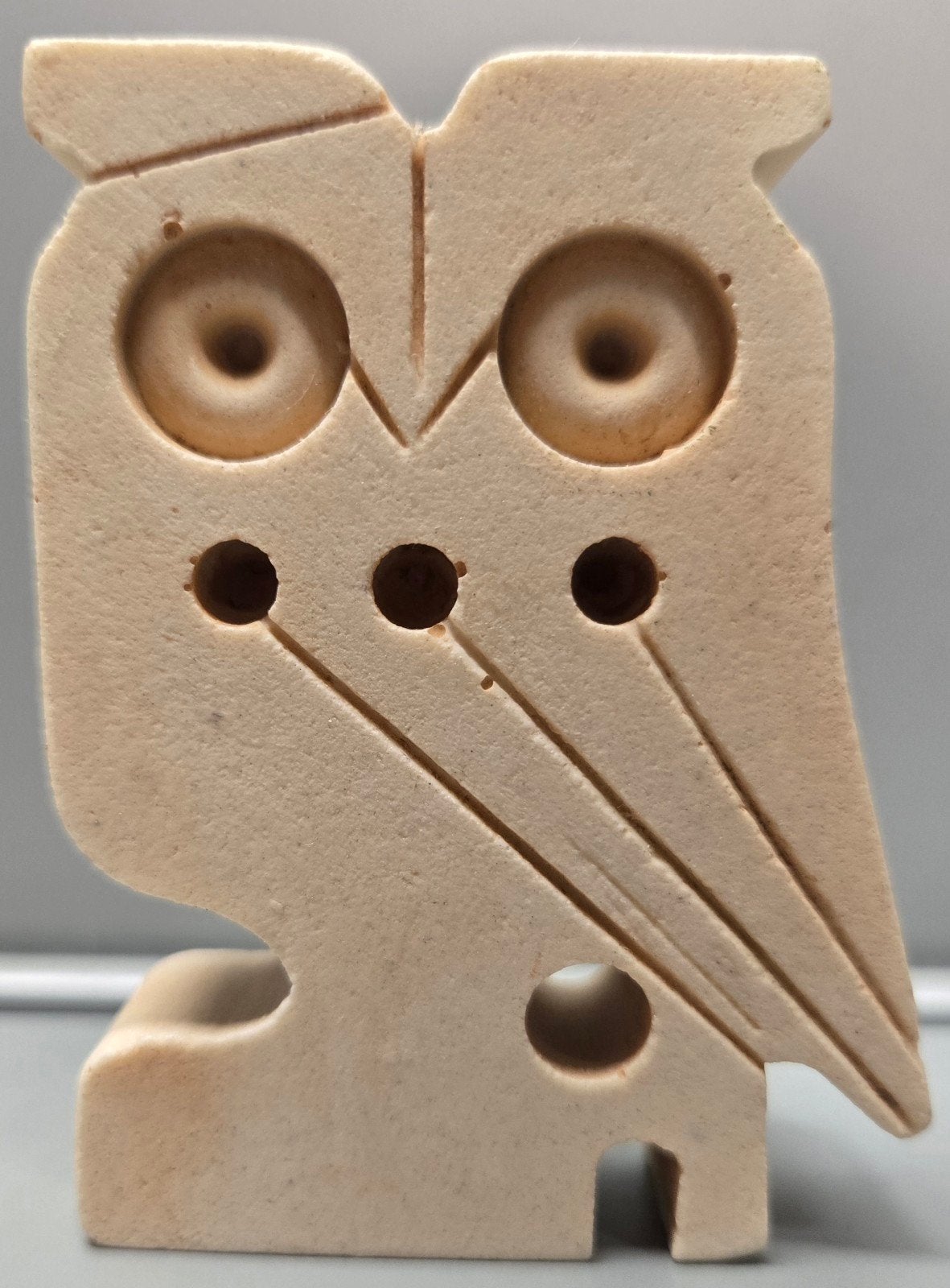 Stenen Uil Handgemaakt en Uniek, Gebruikt, Beige, Overige stijlen, Ophalen of Verzenden