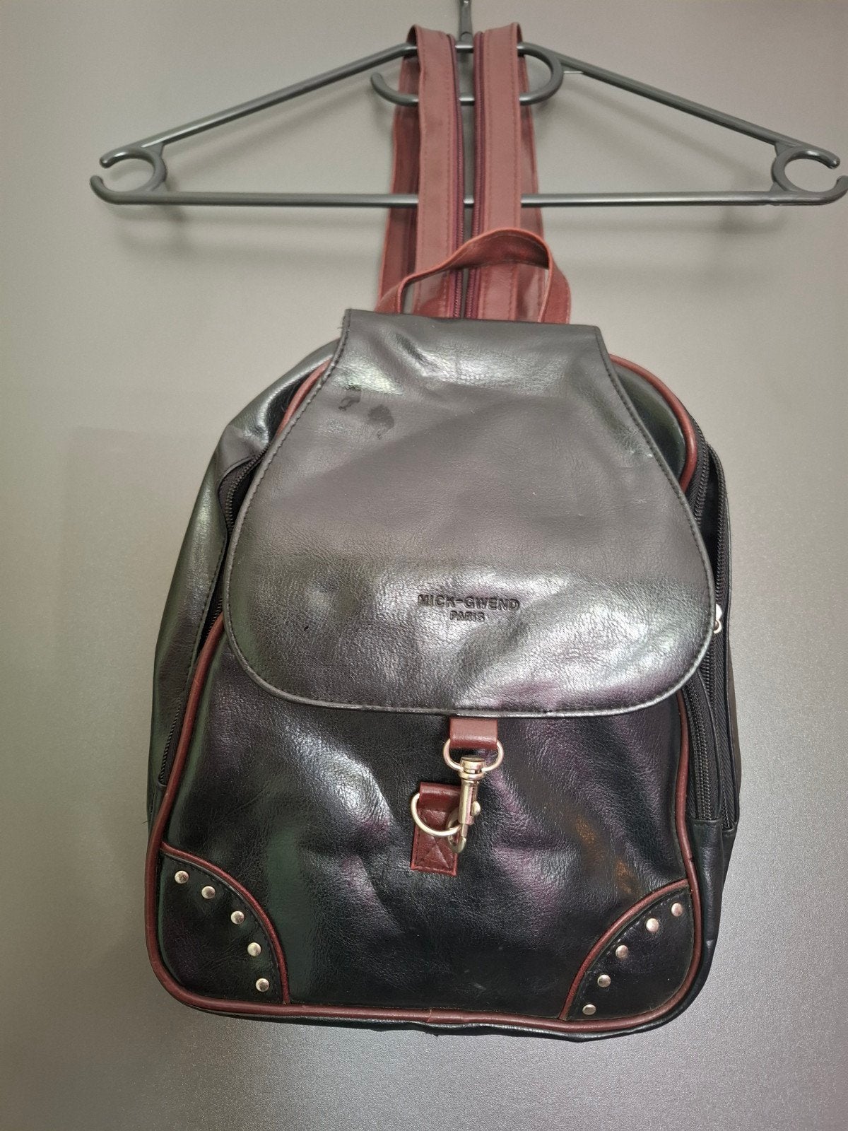 Mick-Gwend Paris rugzak - Zwart met bruine accenten, Overige merken, Gebruikt, 25 tot 40 cm, Ophalen of Verzenden