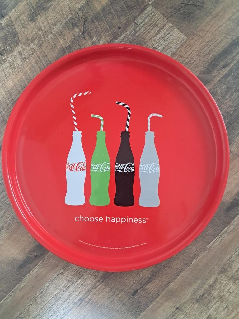 Coca-Cola dienblad - Rond - 41cm - Vintage look, Huis en Inrichting, Woonaccessoires | Dienbladen, Ophalen, Gebruikt, Rond, Metaal