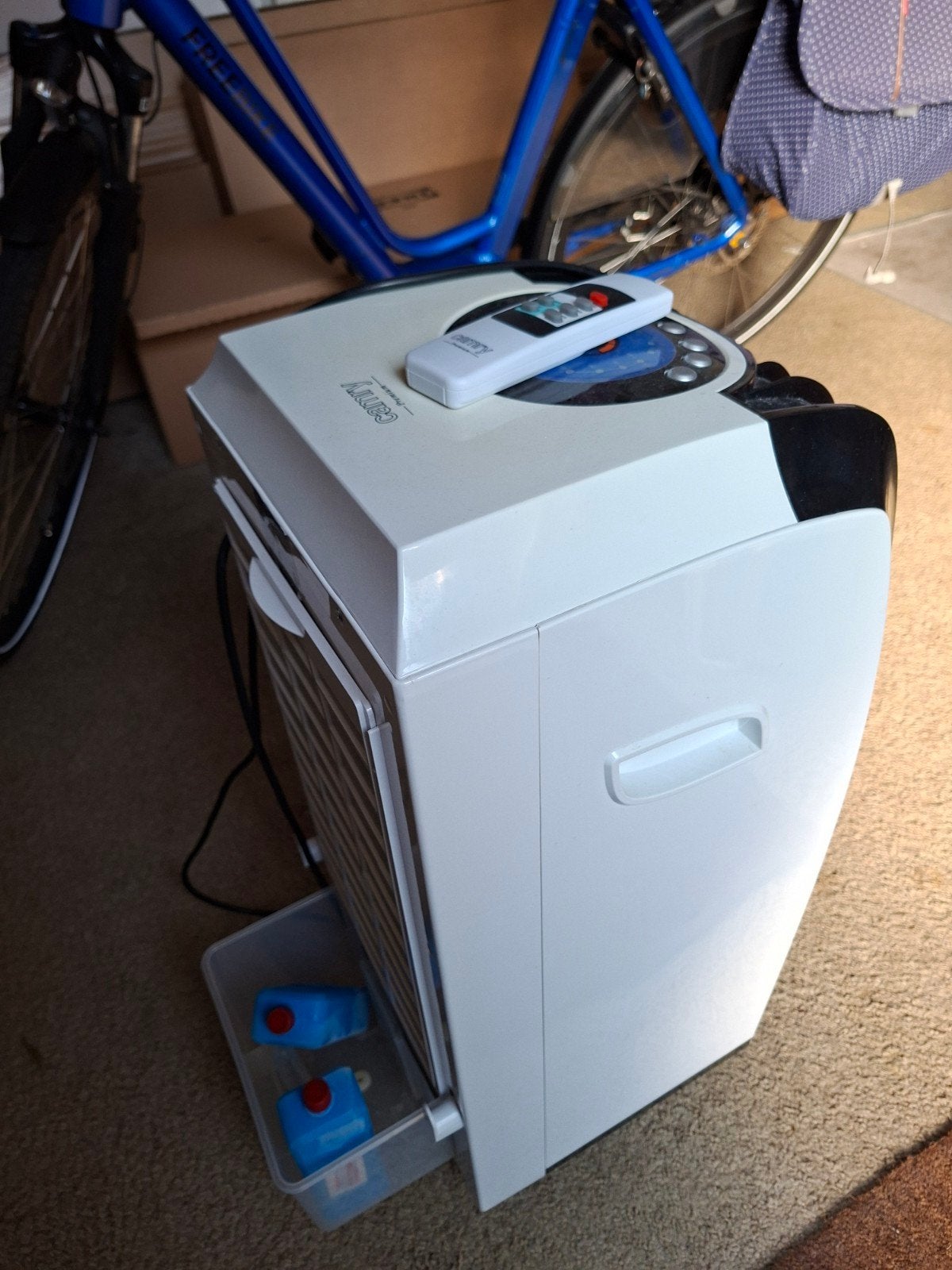 Mobiele ventilator  met afstandsbediening en koelblokken, Witgoed en Apparatuur, Ophalen, Gebruikt, Minder dan 60 m³, 3 snelheden of meer