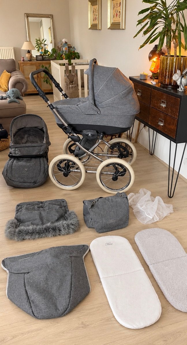 Prachtige vintage look kinderwagen | First Panama, Ophalen, Zo goed als nieuw, Overige merken