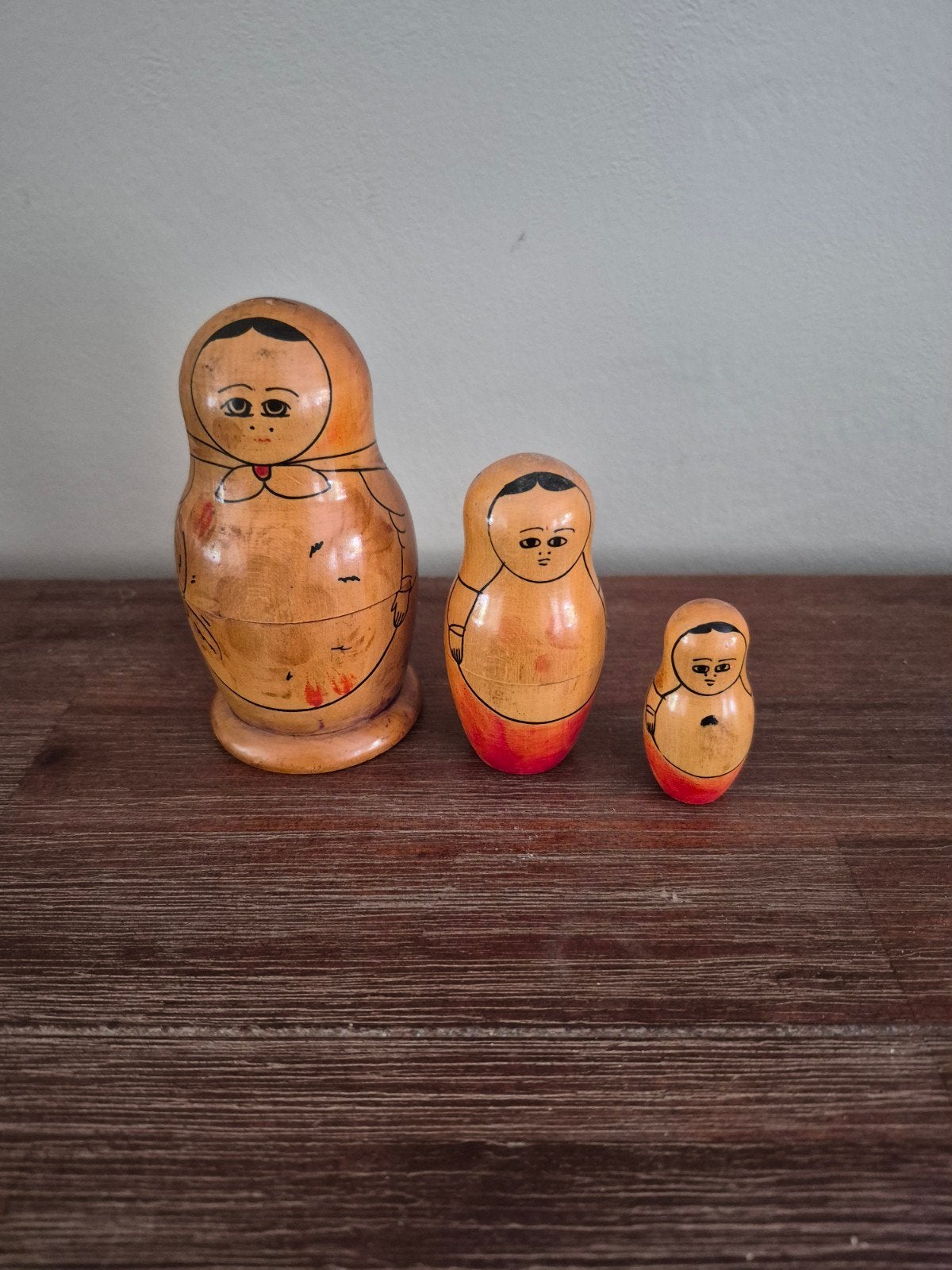 Vintage Matroesjka poppen set - 3 stuks, 1971, Ophalen of Verzenden, Gebruikt