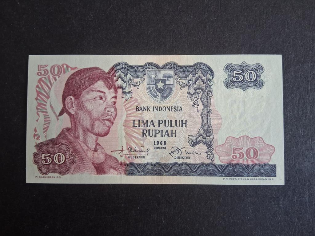 50 rupiah Indonesië unc 1968, Ophalen of Verzenden, Zuidoost-Azië, Los biljet