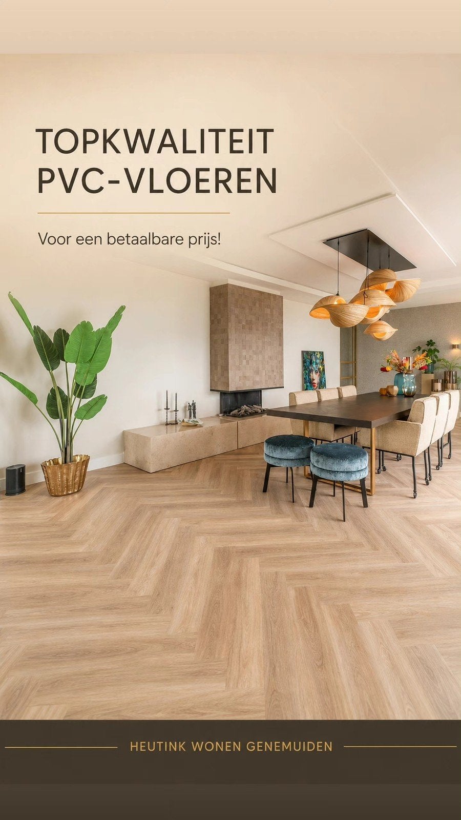 TAPIJT PVC VLOEREN VINYL HEUTINK GENEMUIDEN TOPMERKEN, Huis en Inrichting, Ophalen of Verzenden, Nieuw, 75 m² of meer, Overige typen