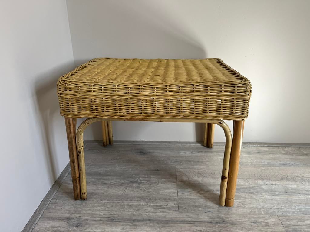 Vintage voetenbank, Minder dan 50 cm, Gebruikt, Ophalen of Verzenden, Rechthoekig