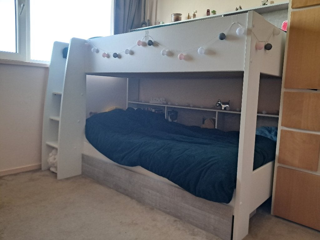 Stapelbed Gratis af te halen, Ophalen, Gebruikt, 90 cm, Wit