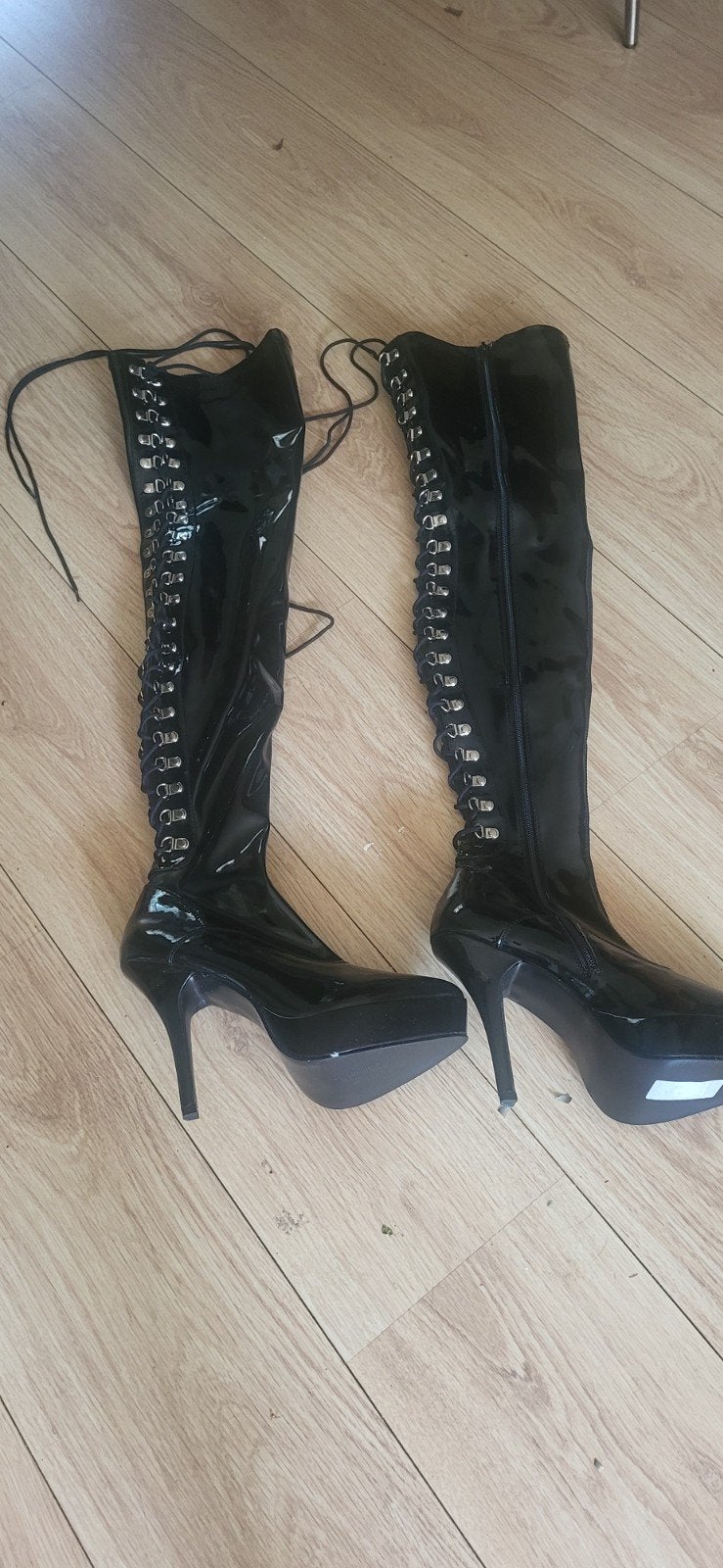 dames hoge rijgbare laklaarzen maat 39, Kleding | Dames, Schoenen, Ophalen of Verzenden, Nieuw