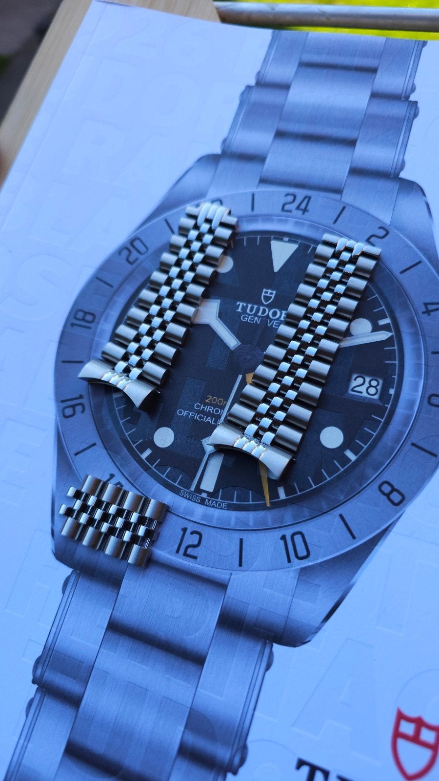 UncleStraps Executive bracelet voor 41MM BlackBay Tudor, Ophalen of Verzenden, Zo goed als nieuw, Grijs, Jongen of Meisje