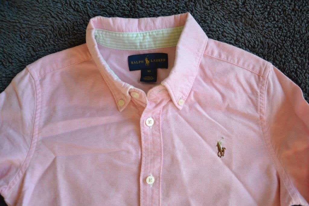 Ralph lauren overhemd, +/- maat 122., Kinderen en Baby's, Overhemd of Blouse, Ophalen of Verzenden, Zo goed als nieuw, Jongen
