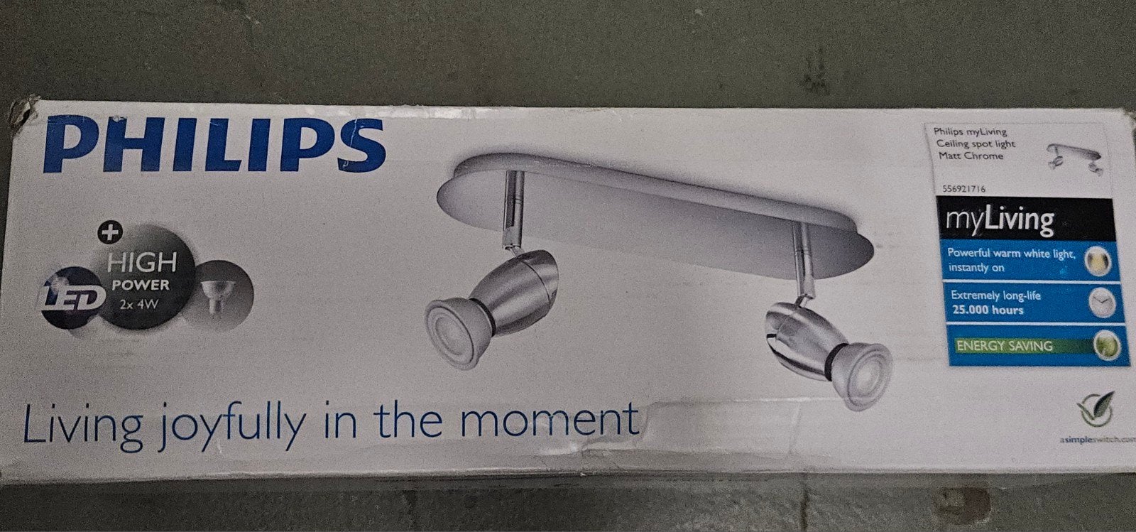 Philips LED dubbele spot Matt Chrome inclusief 2x LED GU10, Metaal of Aluminium, Nieuw, Ophalen of Verzenden, Led