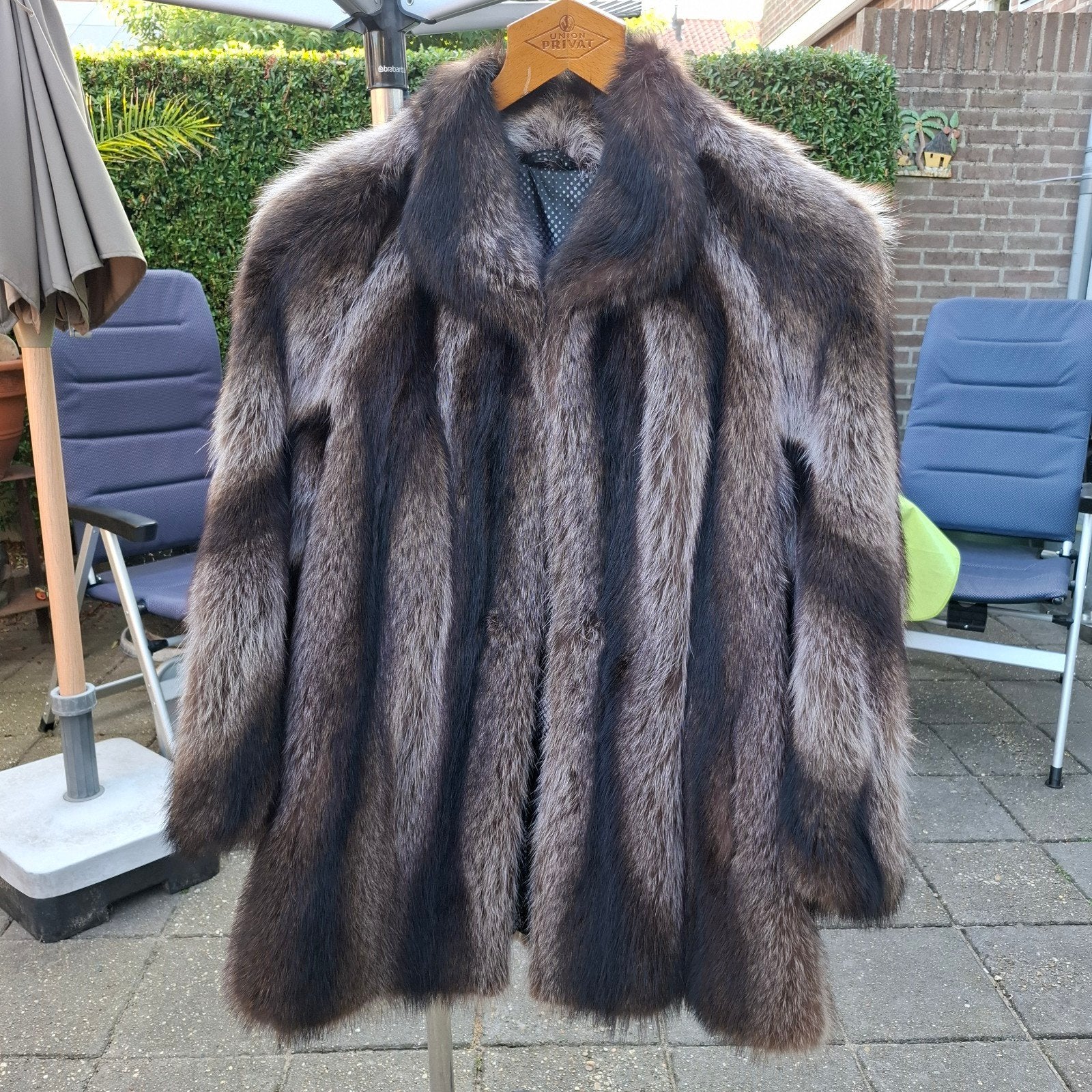 Trendy chique Bontjas in zeer goede staat maat L-XL, Ophalen of Verzenden, Zo goed als nieuw, Maat 46/48 (XL) of groter, Bruin