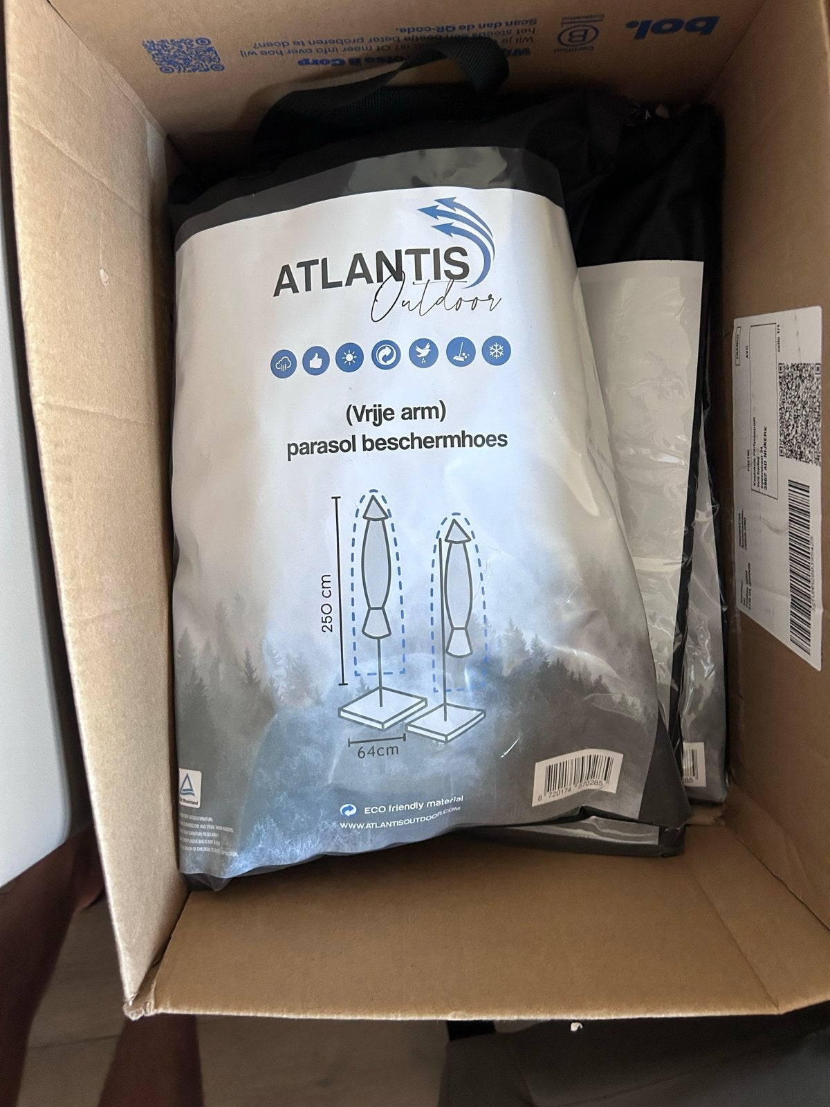 4x Atlantis Outdoor Parasol Beschermhoes (Vrije arm)