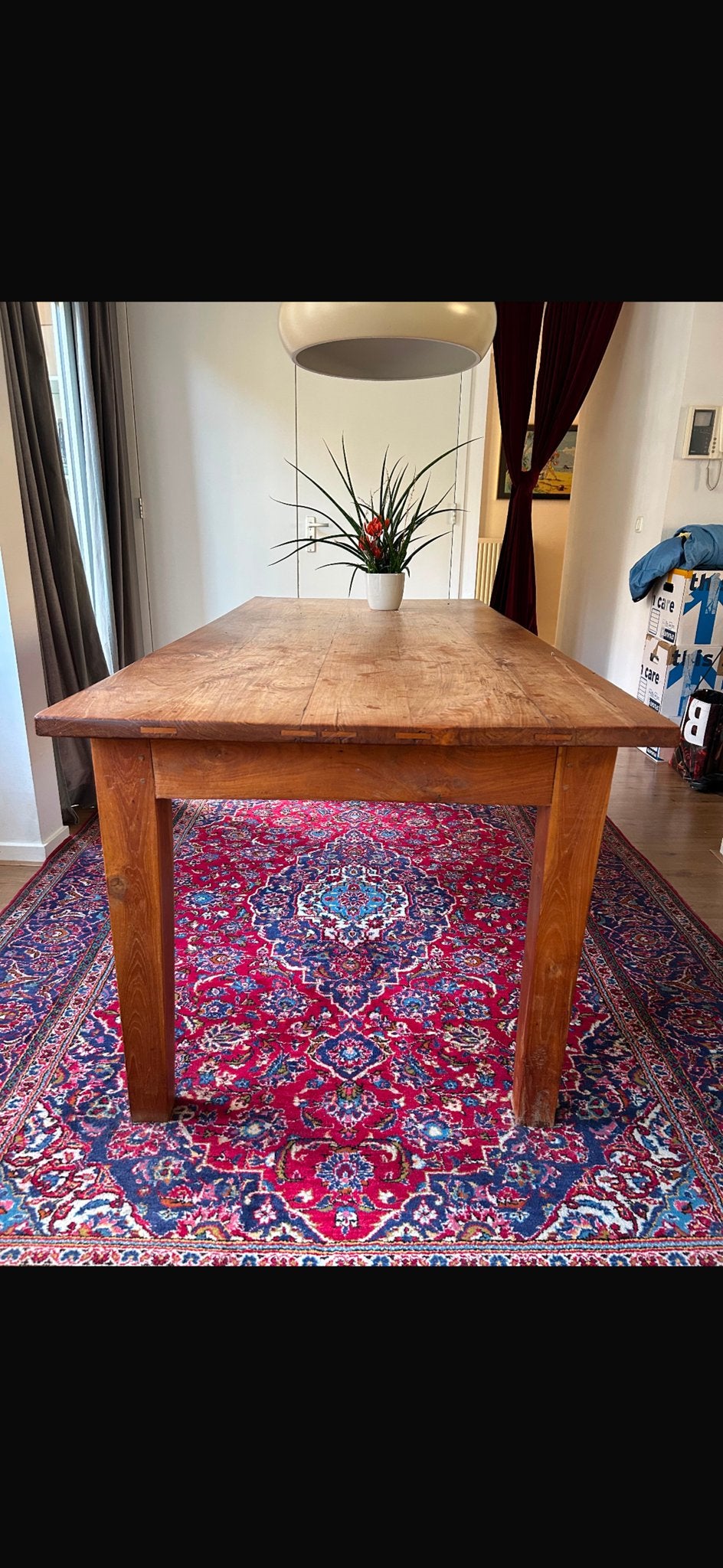 Robuuste houten eettafel met lades, Antiek en Kunst, Antiek | Meubels | Tafels, Ophalen