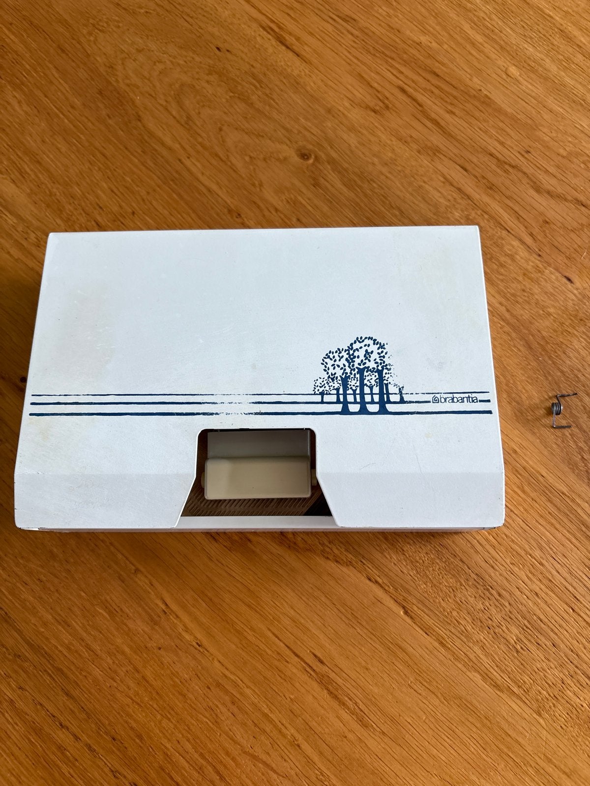 Brabantia Koffiefilterhouder - Vintage Wit met Bomenprint, Ophalen of Verzenden, Metaal, Wit, Brabantia