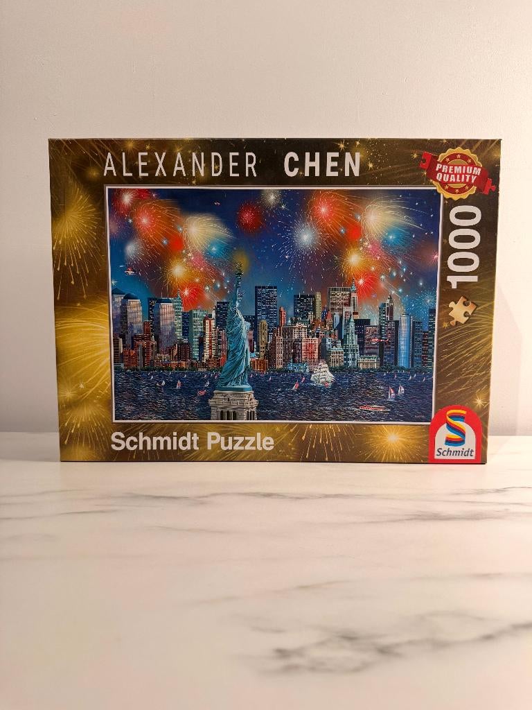 Puzzel Vuurwerk bij het Vrijheidsbeeld, 1000 stukjes, Ophalen of Verzenden, 500 t/m 1500 stukjes, Nieuw