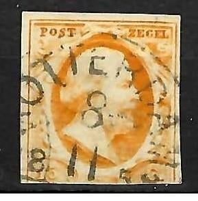 Nederland nvph 3 gestempeld 2e keus, Verzenden, T/m 1940, Gestempeld