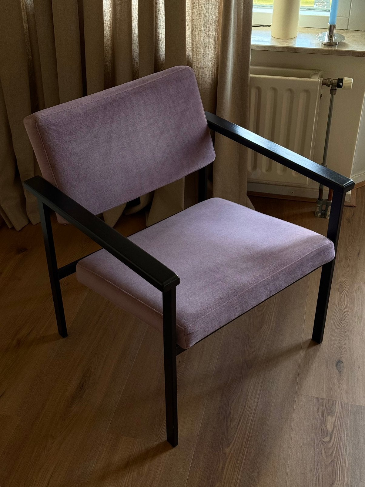 Loods 5 fauteuil velvet paars/lila, Ophalen of Verzenden, Zo goed als nieuw, Stof, Eén