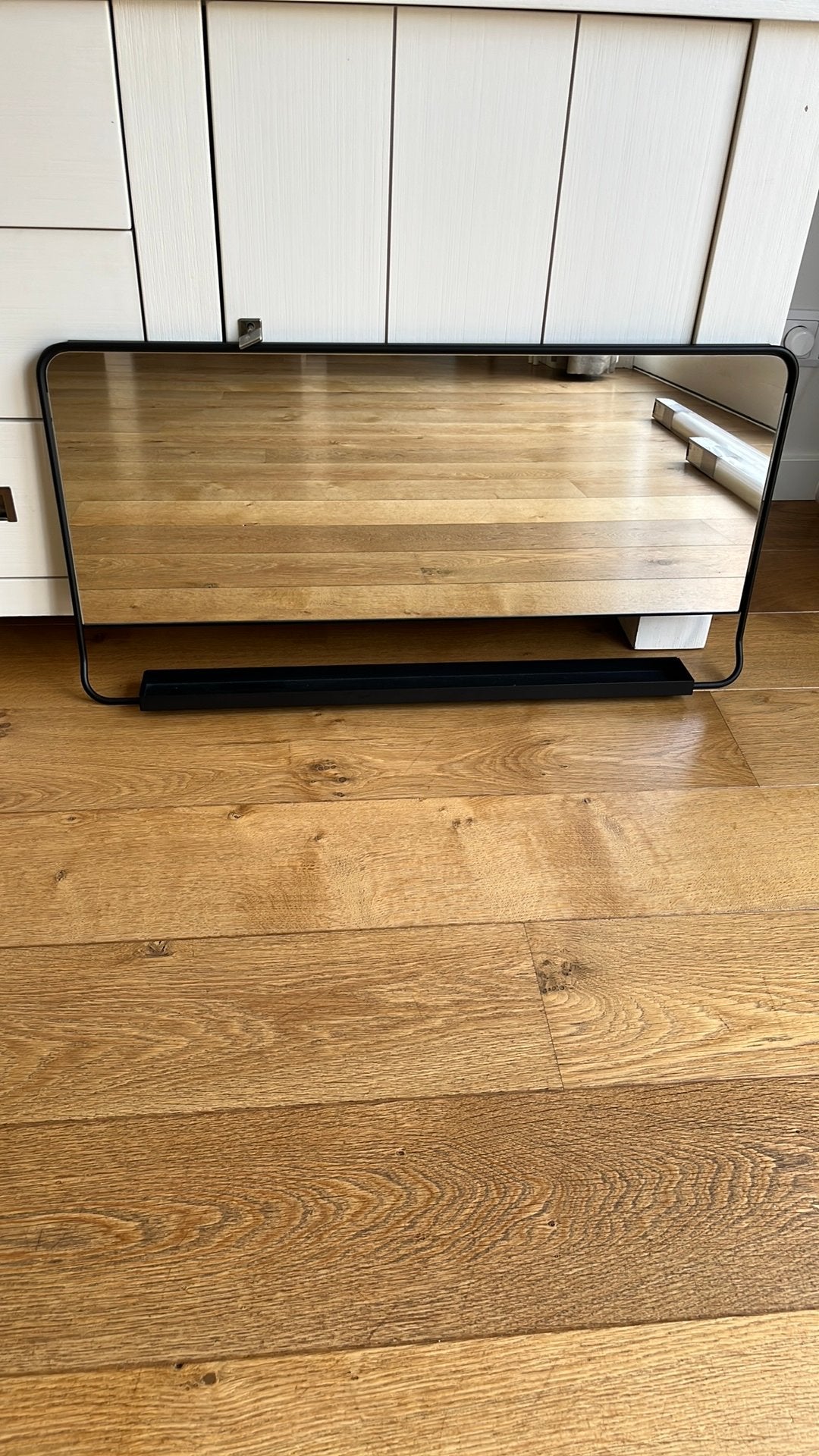 House Doctor Chic spiegel met plank zwart metaal 80x40cm, Ophalen, Minder dan 50 cm, Zo goed als nieuw, Minder dan 100 cm