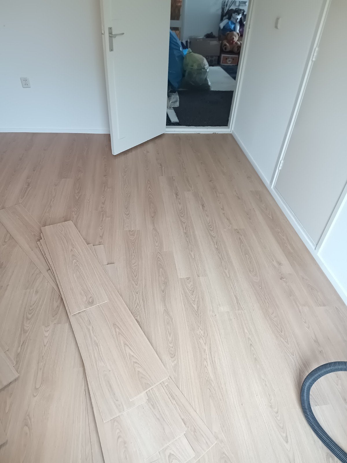 Licht eiken laminaatvloer (ca. 15 m²), Ophalen, Gebruikt, Beige, Licht eiken