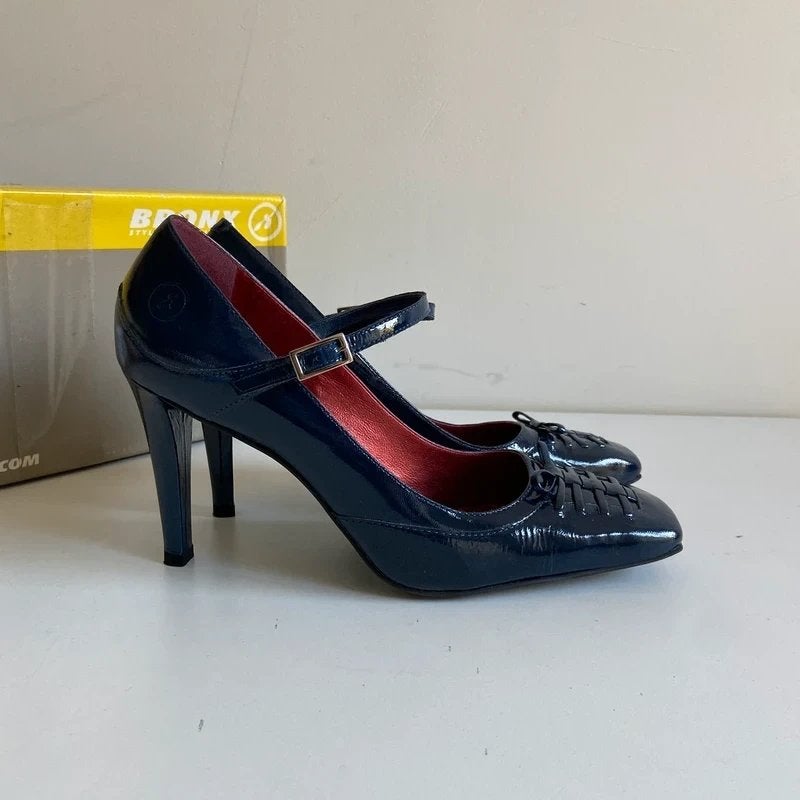 Bronx | Vintage look donkerblauwe hakken, Bronx, Schoenen met lage hakken, Blauw, Ophalen of Verzenden