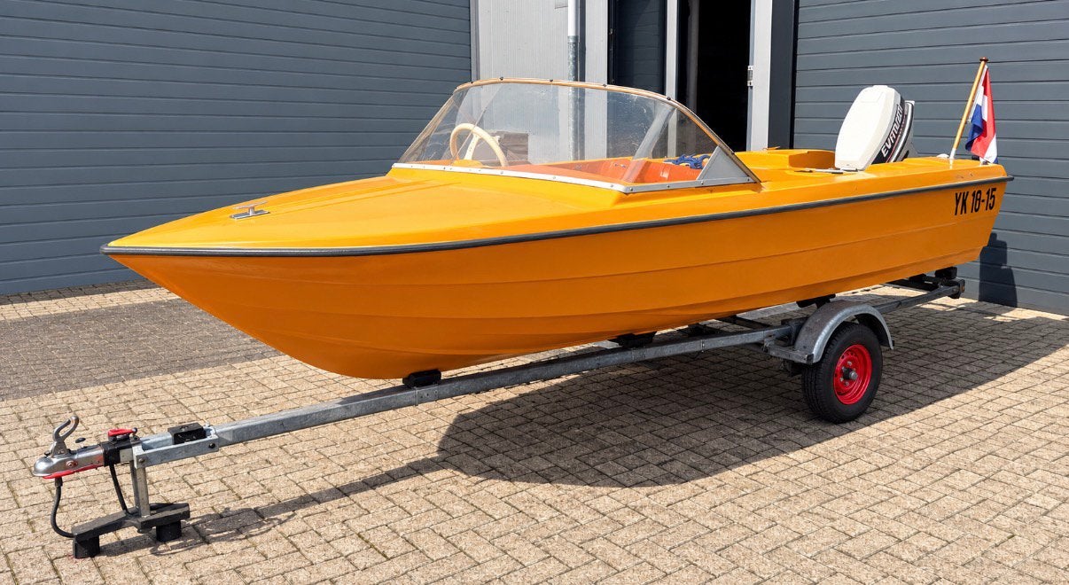 Skibsplast speedboot incl buitenboordmotor en trailer, Ophalen, Overige merken, Gebruikt, 4 m