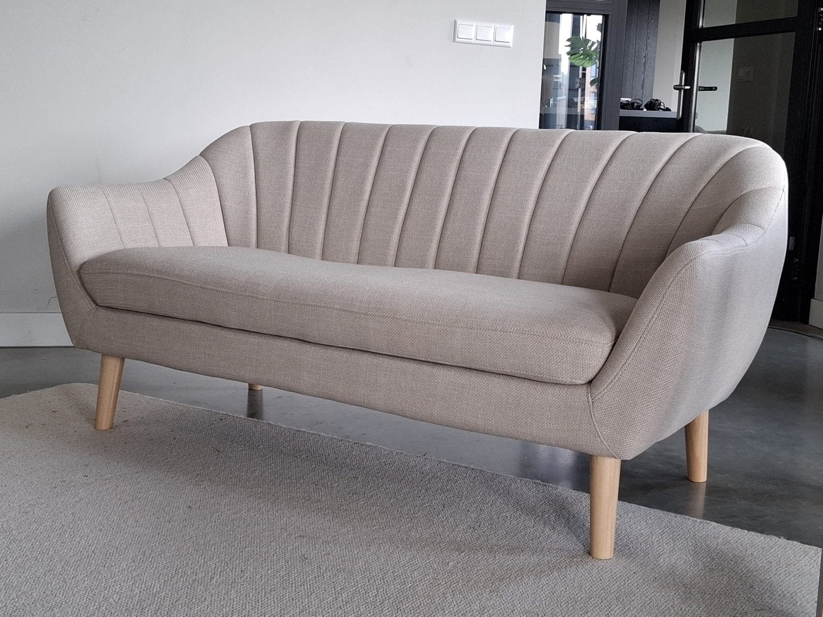 Beige stoffen bank als nieuw - 170 cm breed  weg = weg, Ophalen, X, Minder dan 75 cm, 150 tot 200 cm