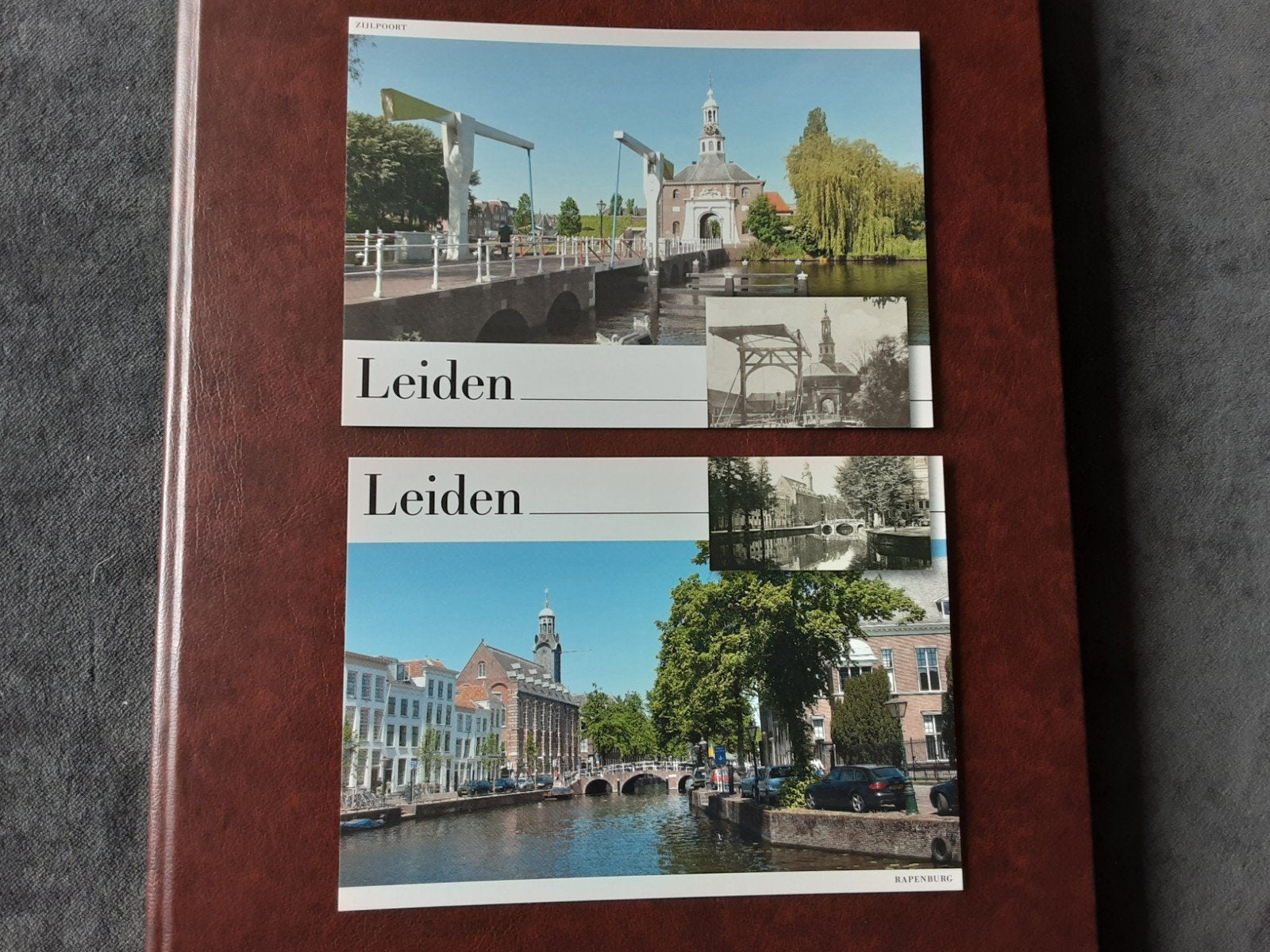 2 postkaarten van Leiden  met een gedrukte postzegel, Ophalen of Verzenden